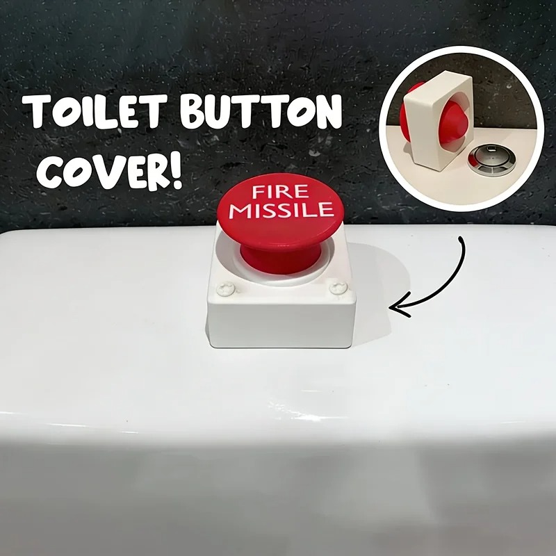 Toilet Fill Valve - 1PC Toilet Flush Button Cover, No-Drill
